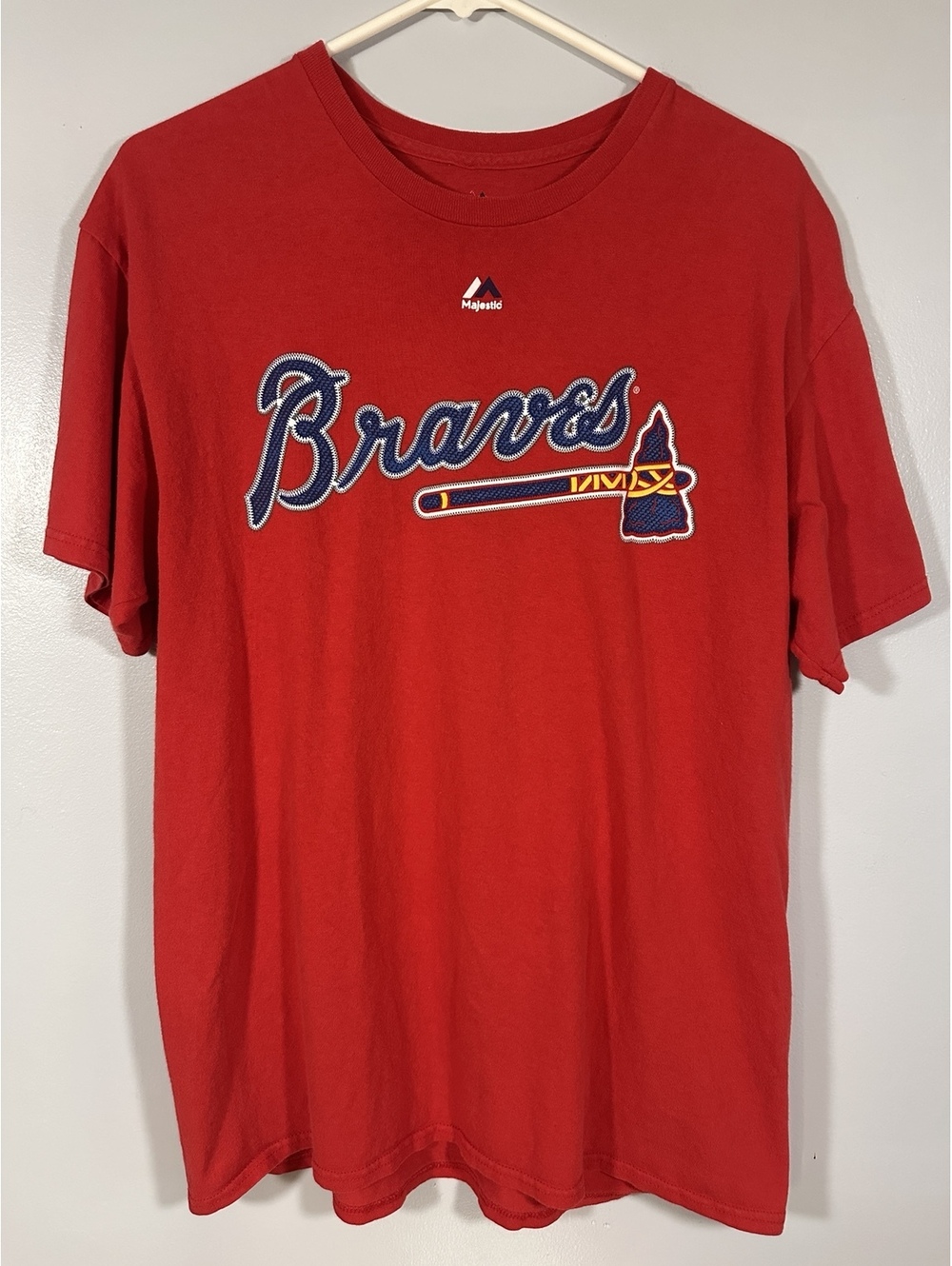 Majestic Atlanta Braves Dansby Swanson #7 T-Shirt Men's L Red